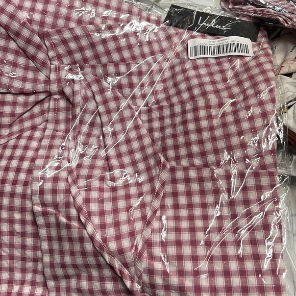 LULUS Picnic Date Mauve Gingham Tie Front Skort. Size M & L. P - Picture 5 of 6